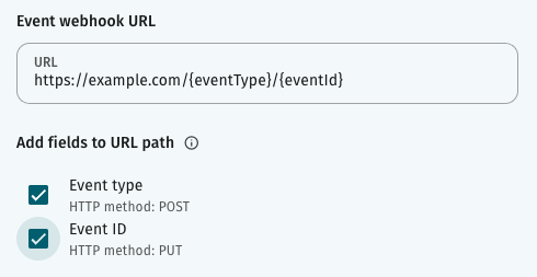 PUT with event type and event ID