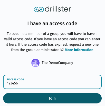 Access code widget