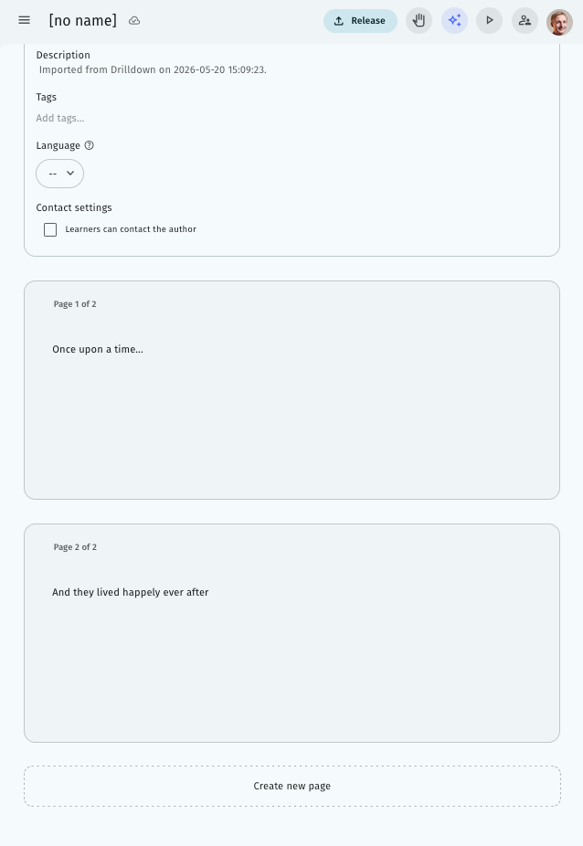 Editor story example